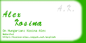 alex kosina business card